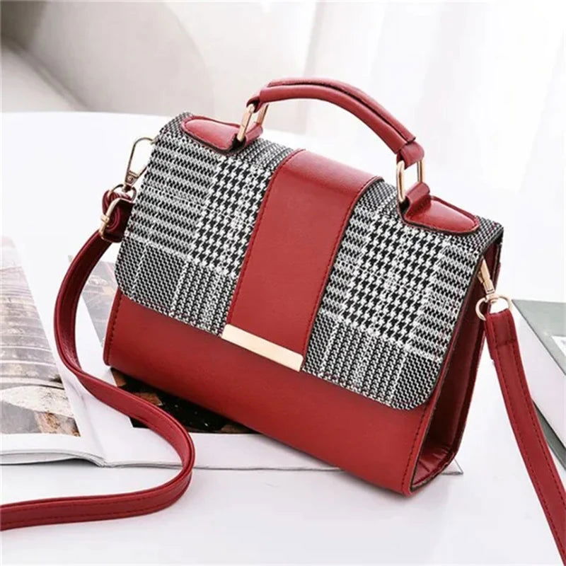 Bolso cuadrado retro Rojo 20x7x15cm