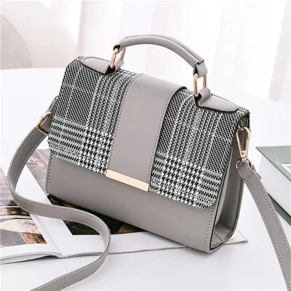 Bolso cuadrado retro Gris 20x7x15cm