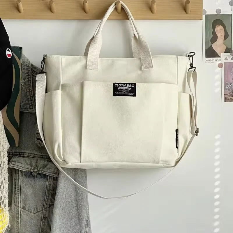 Bolso de lona cruzado Blanco