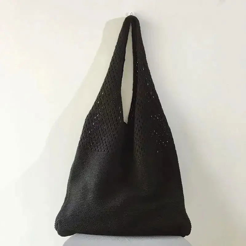 Bolso de tejido huecos Negro