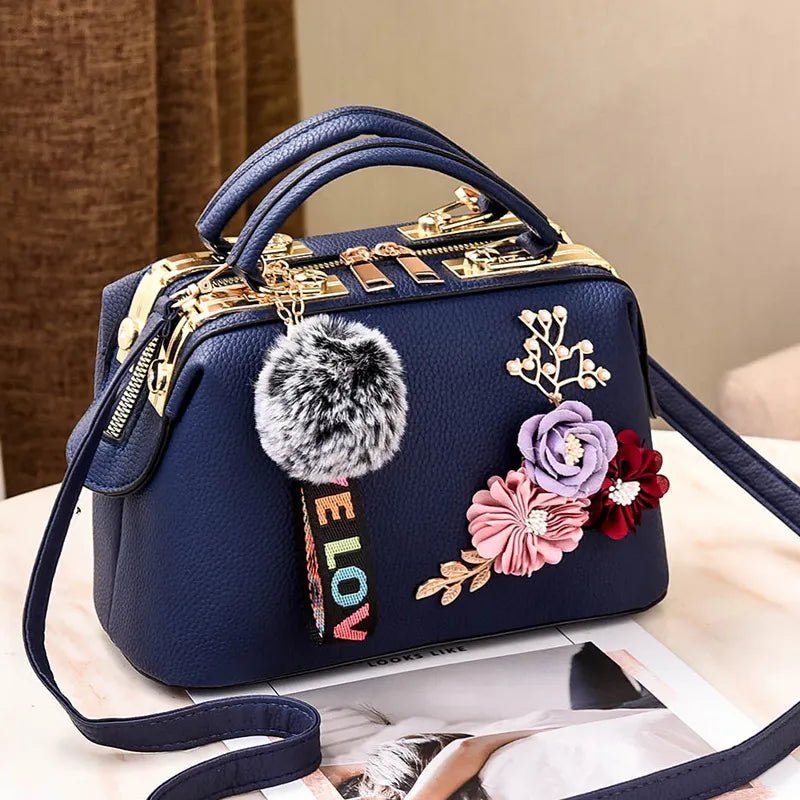 Bolso estilo floral Azul 25cm