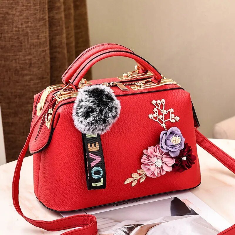 Bolso estilo floral Rojo 25cm