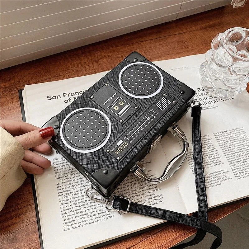 Bolso estilo radio Negro Radio