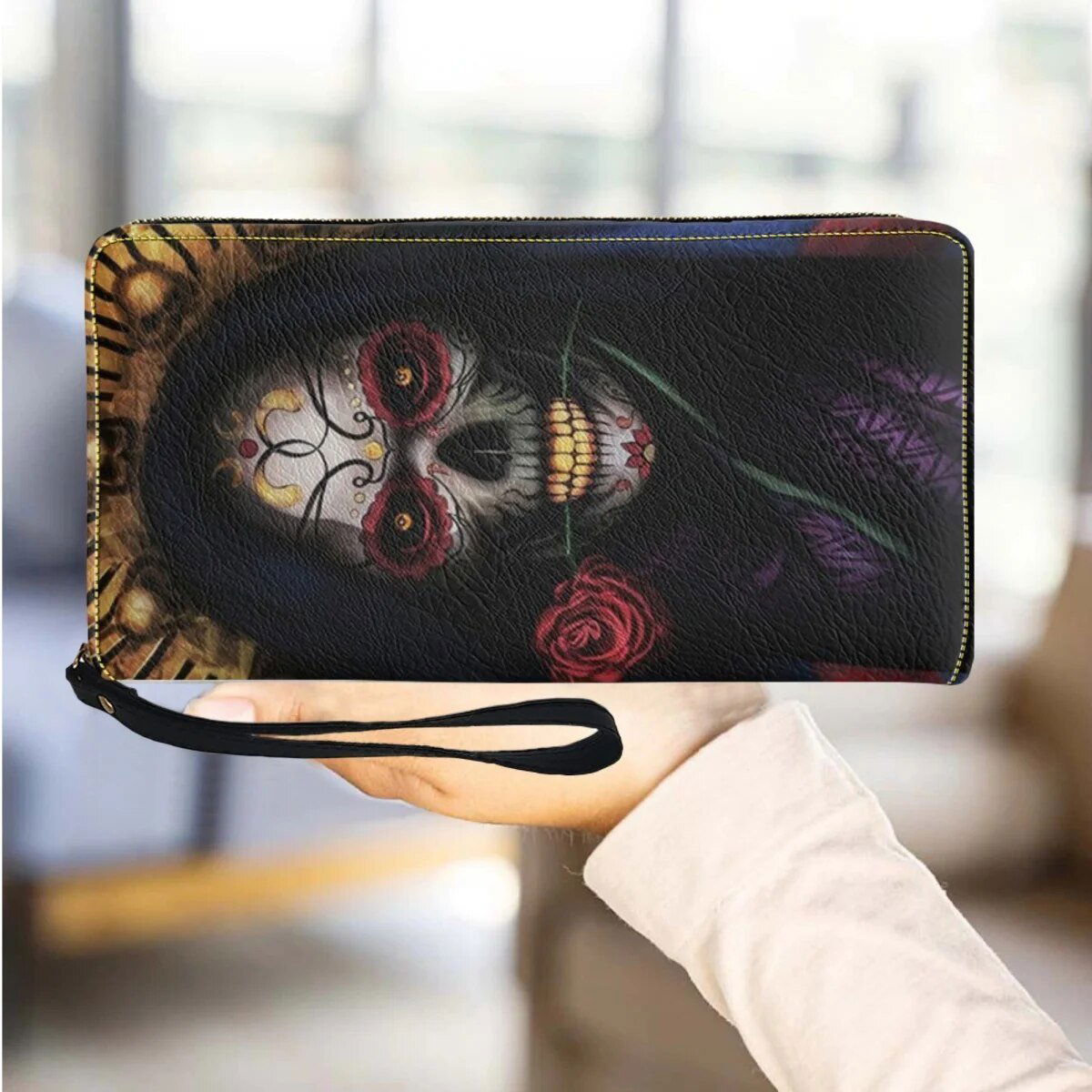 Cartera larga calavera aterradora KBB2153F66