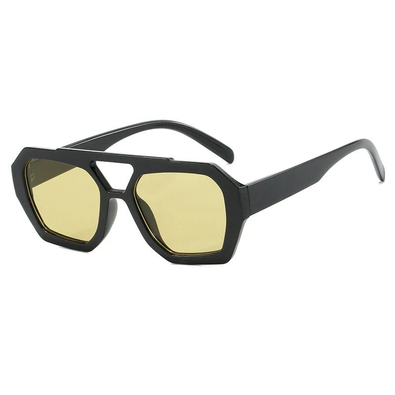 Gafas con montura gruesa Negro amarillo Como se muestra