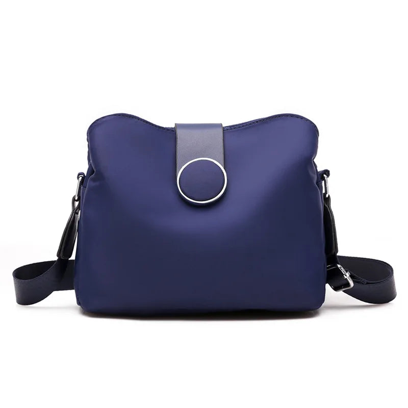 Bolso informal de nailon Azul 22x11x18cm