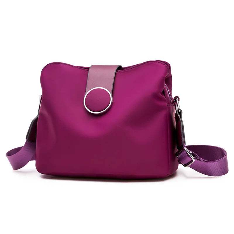 Bolso informal de nailon Morado 22x11x18cm