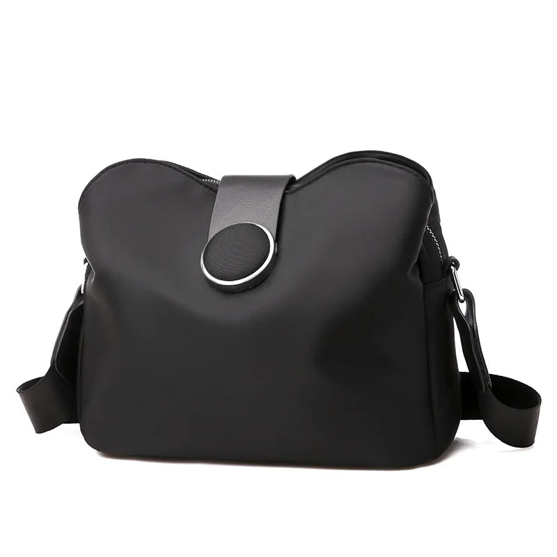 Bolso informal de nailon Negro 22x11x18cm