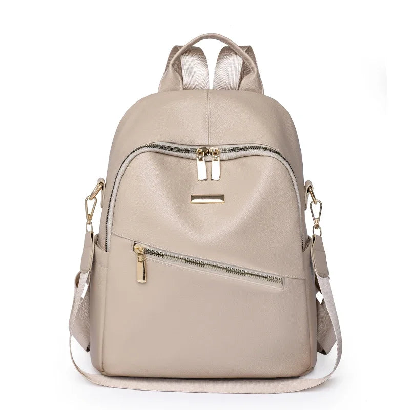 Mochila con cremallera Beige