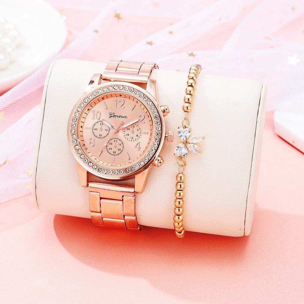 Reloj con pulsera Conjunto de oro rosa