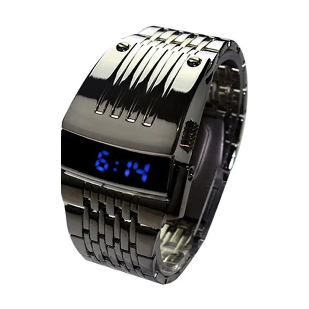 Reloj ancho LED Negro