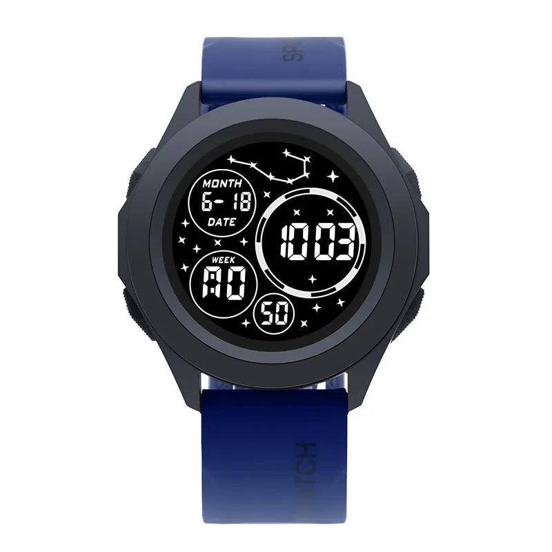 Reloj digital LED multifunción B-Azul