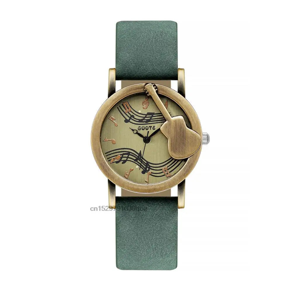 Reloj diseño guitarra Verde