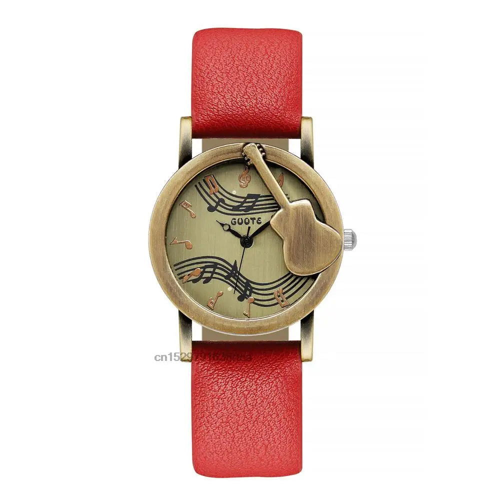 Reloj diseño guitarra Rojo