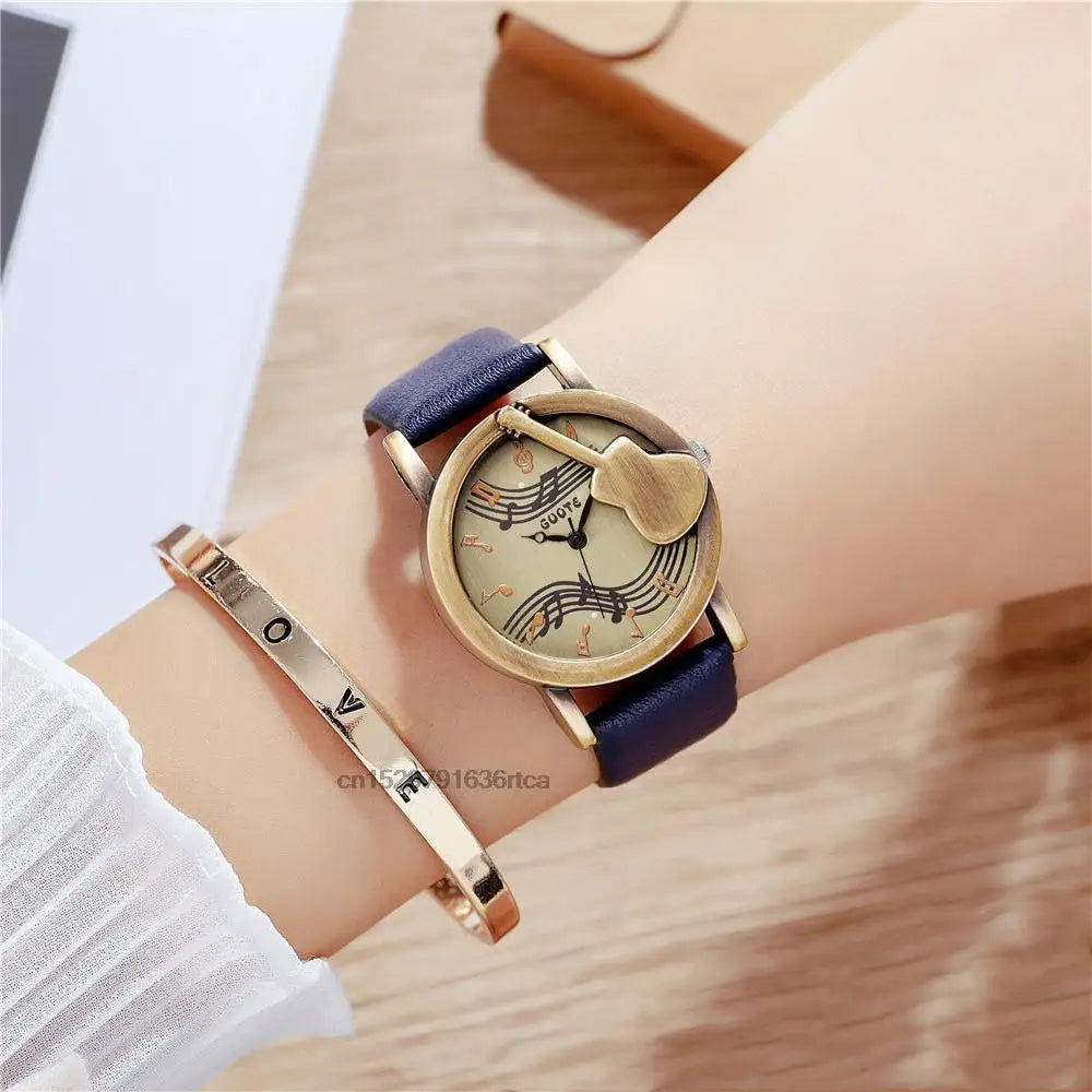 Reloj diseño guitarra Azul con pulsera