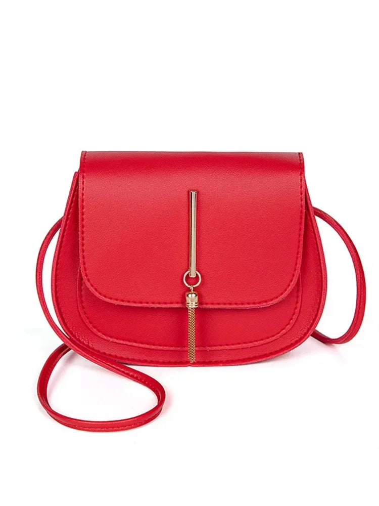 Bolso cruzado con borla Rojo