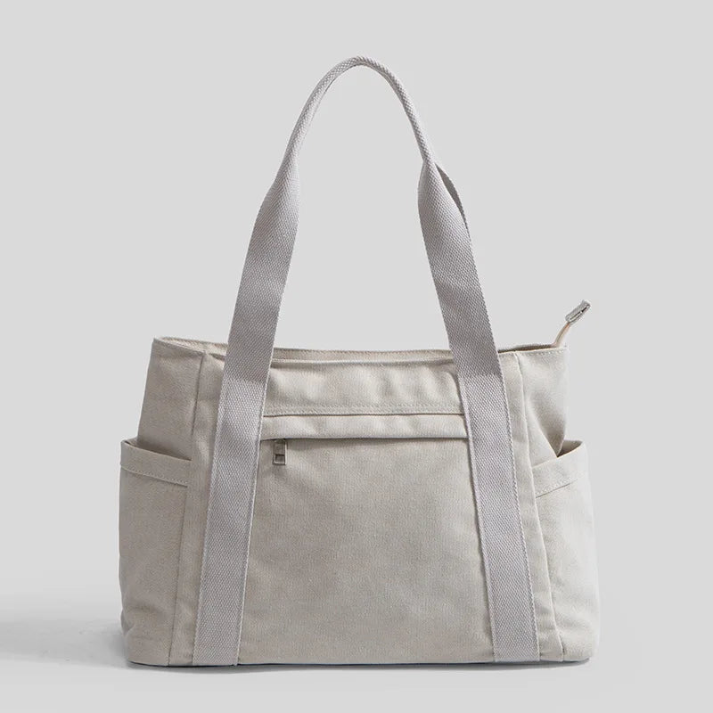 Bolso de gran capacidad de lona Beige