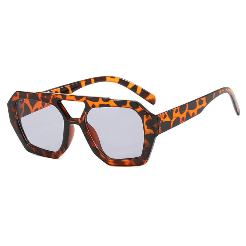 Gafas con montura gruesa Gris leopardo Como se muestra