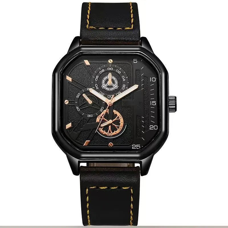 Reloj cuadrado para hombre Negro