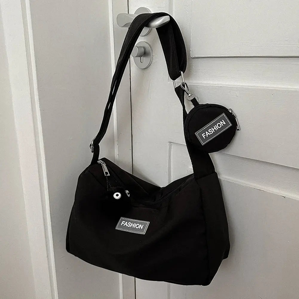 Bolso informal con cremallera Negro