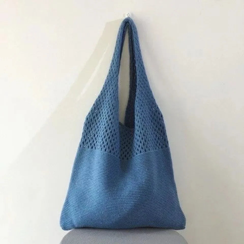 Bolso de tejido huecos Azul oscuro