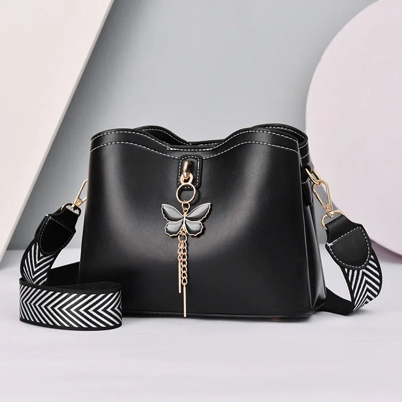 Bolso de mano mariposa Negro 1 23cmx18cmx11cm