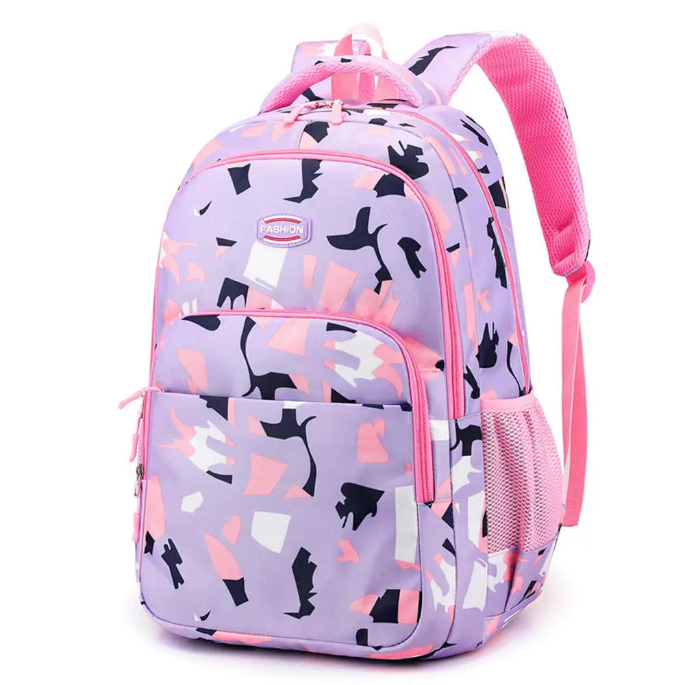 Mochila escolar con estampado Morado