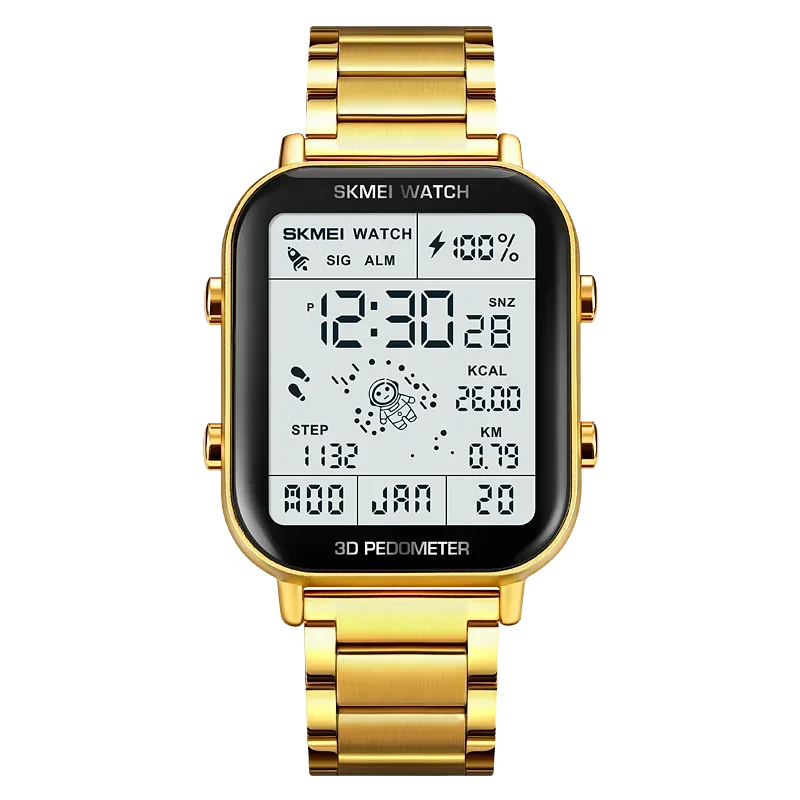 Reloj electrónico LED Dorado