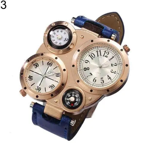 Reloj doble movimiento Dorado rosa azul