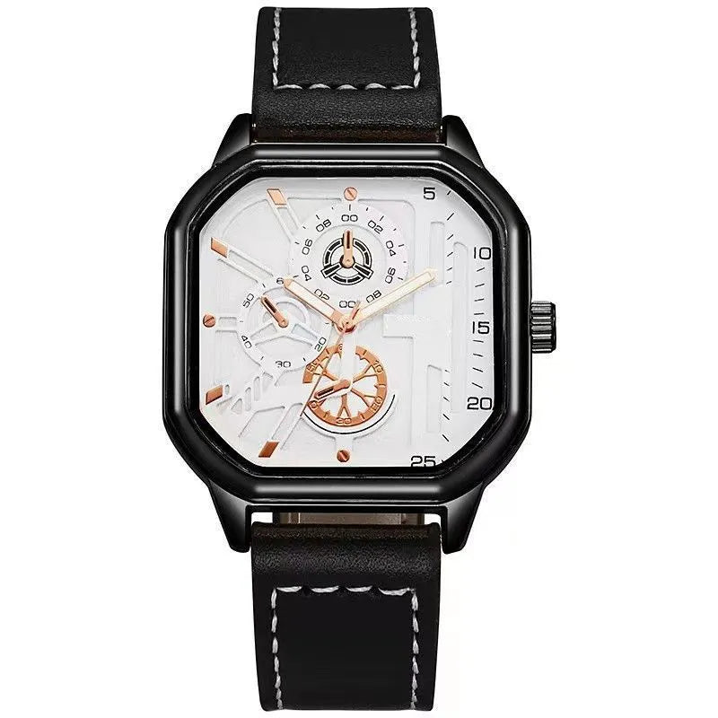 Reloj cuadrado para hombre blanco