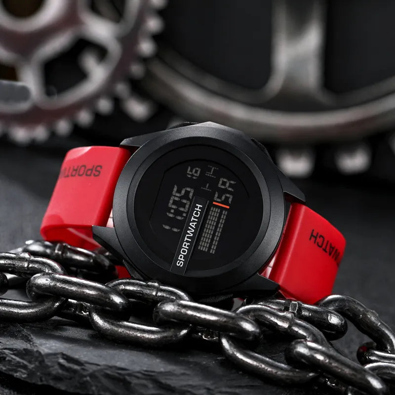 Reloj digital LED multifunción A-Rojo