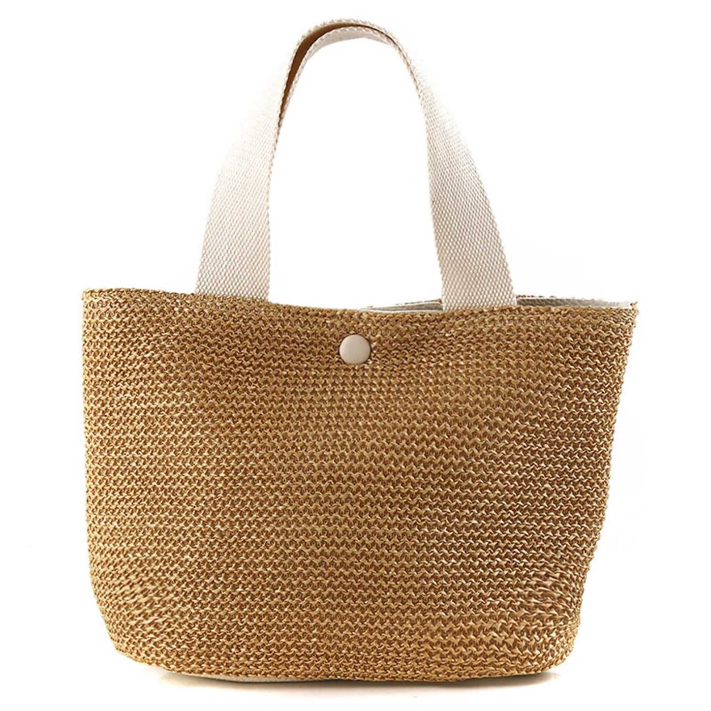 Bolso de mimbre asa corta Beige