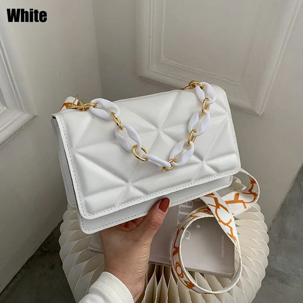 Bolso pequeño cuadrado A-Blanco