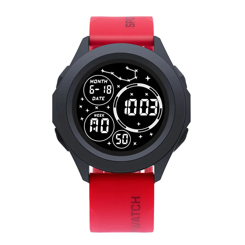 Reloj digital LED multifunción B-Rojo