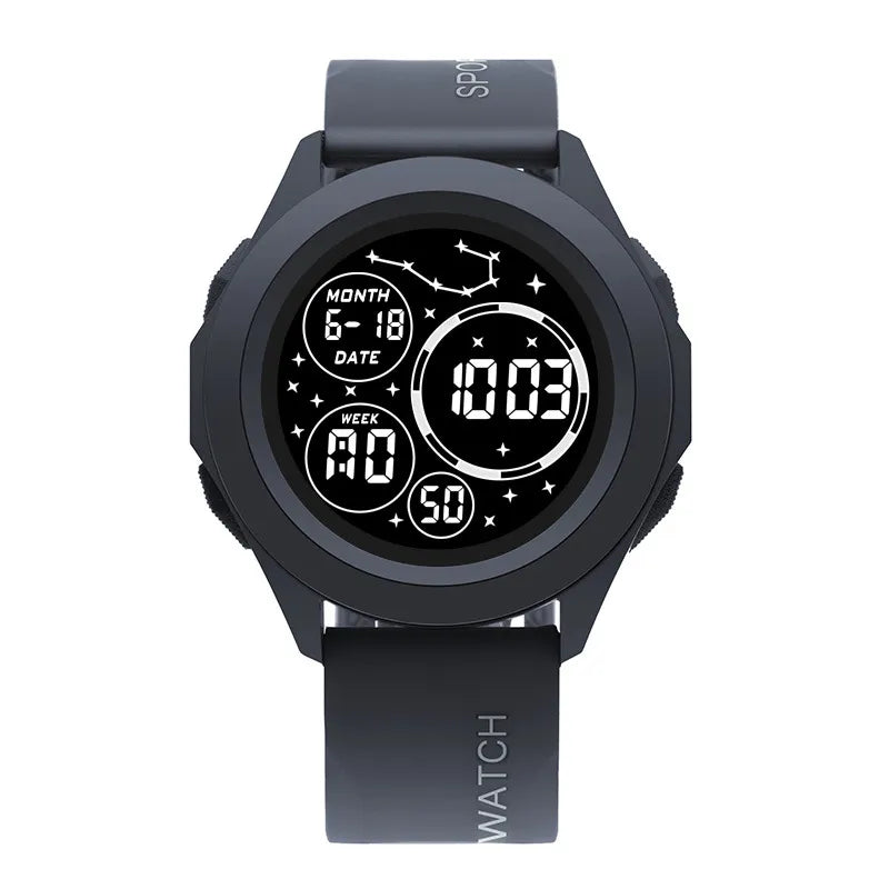 Reloj digital LED multifunción B-Negro