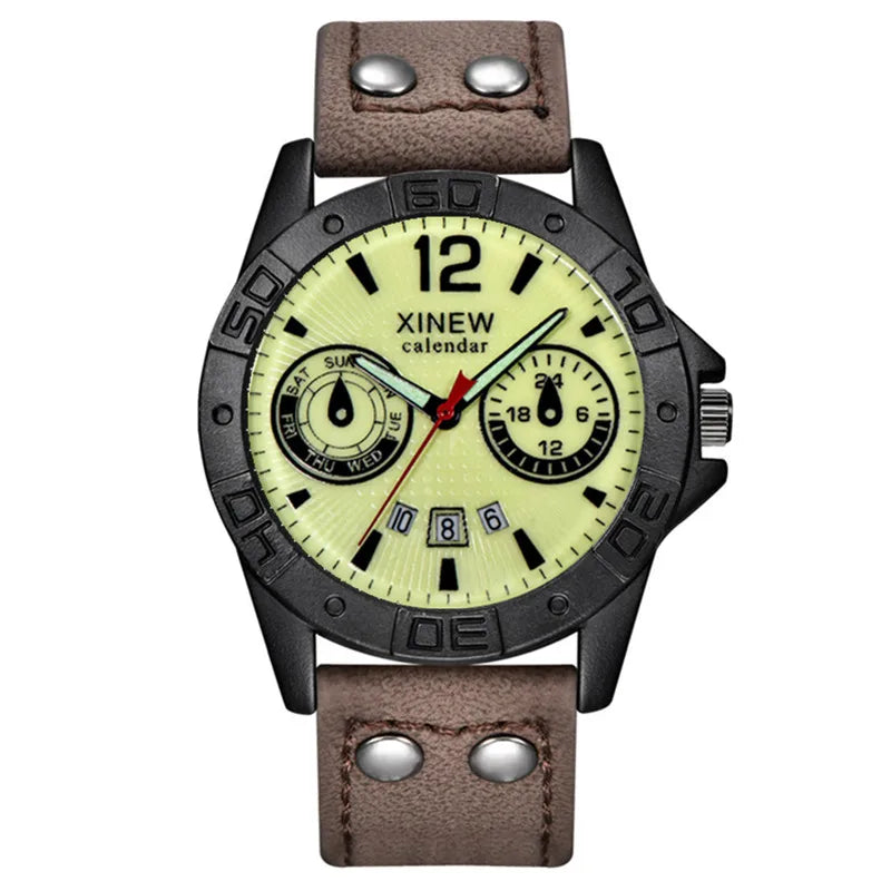 Reloj deportivo para hombre Café fluorescente