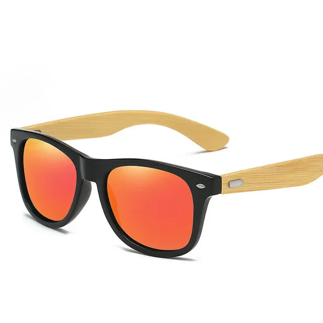 Gafas clásicas de bambú Naranja Como la imagen