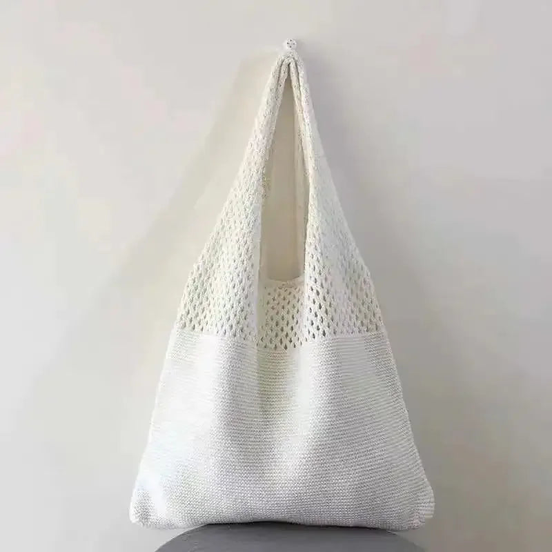 Bolso de tejido huecos Blanco