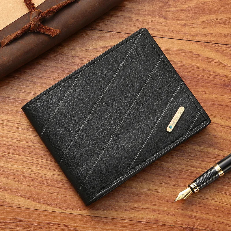 Cartera rayada para hombre Negro