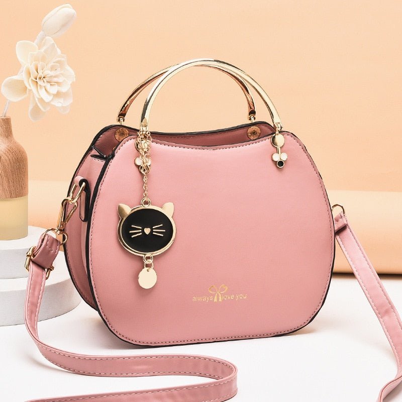 Bolso con diseño gato Rosa (20cm<Max Length<30cm)