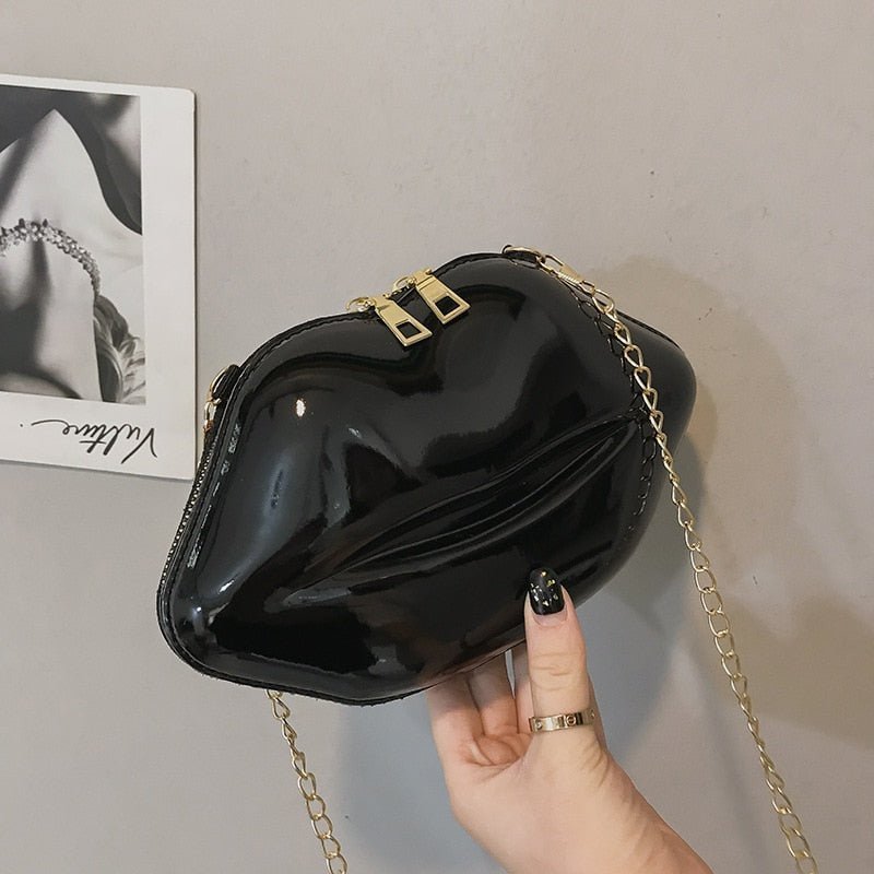 Bolso de labios Negro