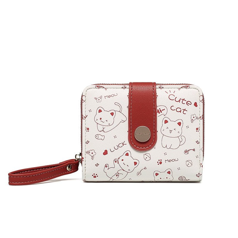 Cartera diseño gato Rojo