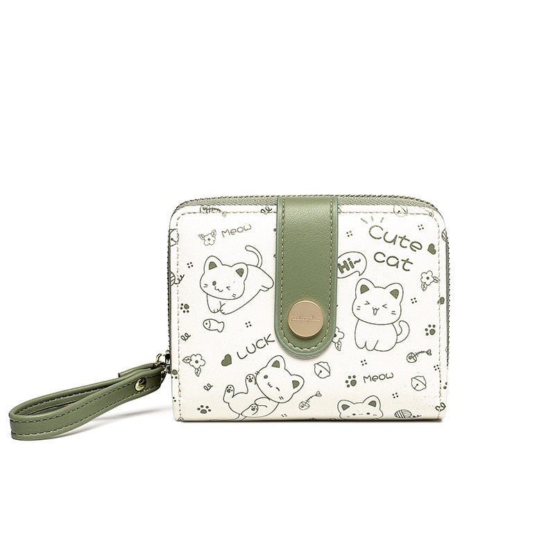 Cartera diseño gato Verde