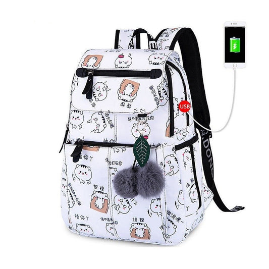 Mochila escolar con estampado y USB