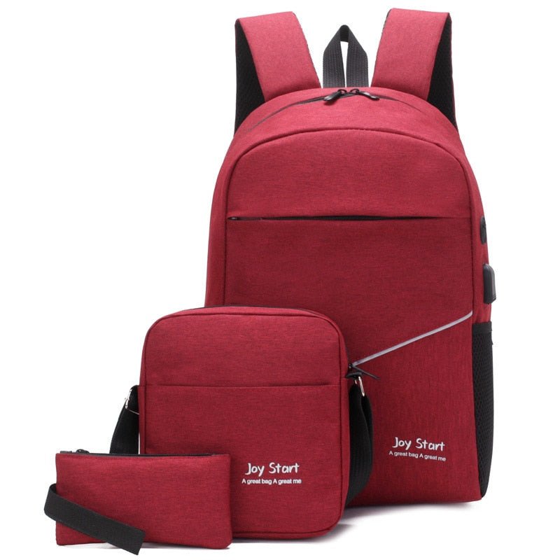 Mochila tres piezas Rojo