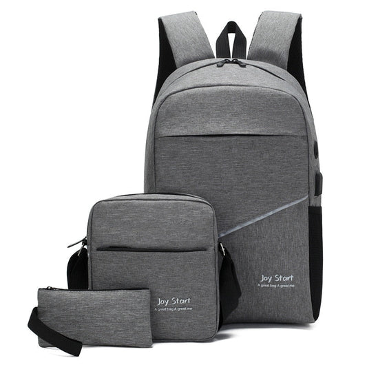 Mochila tres piezas Gris