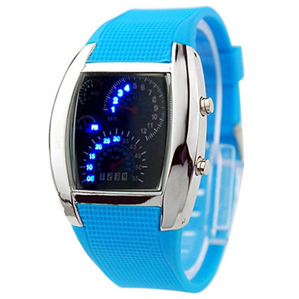 Reloj de pulsera unisex Banda azul claro