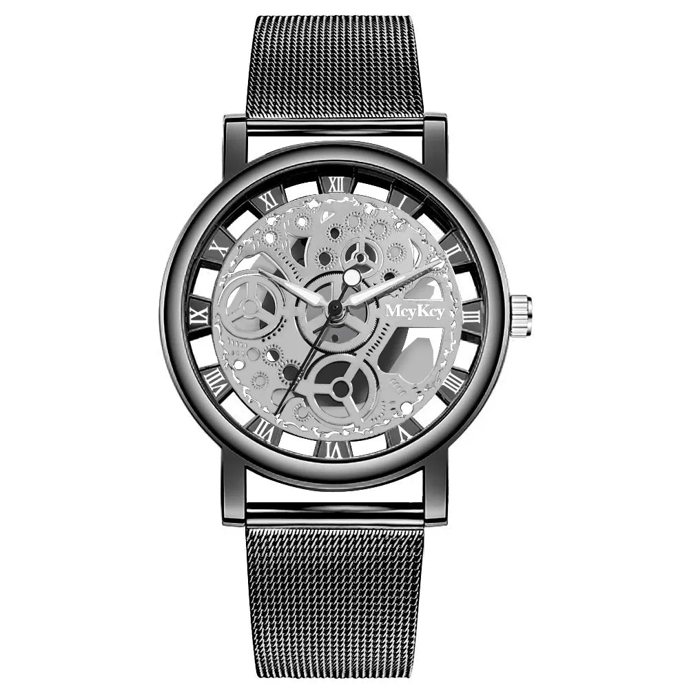 Reloj diseño mecánico Negro