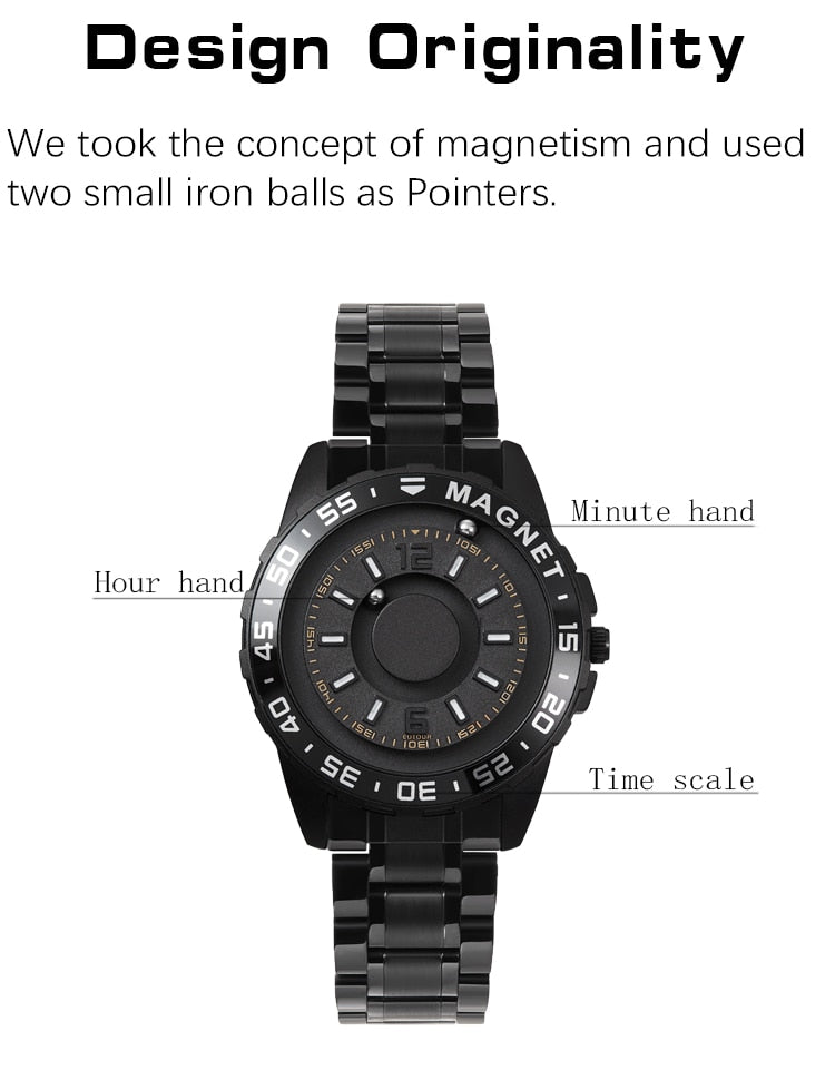 Reloj magnético de cuarzo para hombre